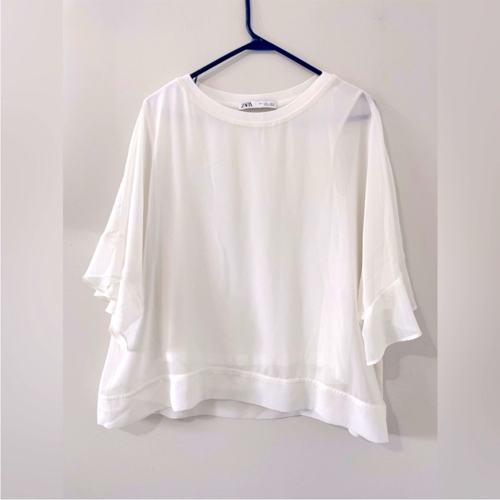 EUC Zara Sheer Top With inner tank Size S